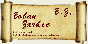 Boban Žarkić vizit kartica